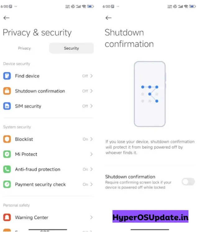 Enable Shutdown Confirmation in HyperOS