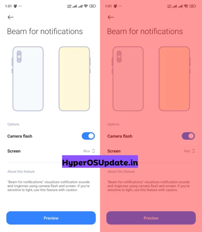 Enable Beam for Notifications in Xiaomi HyperOS & MIUI