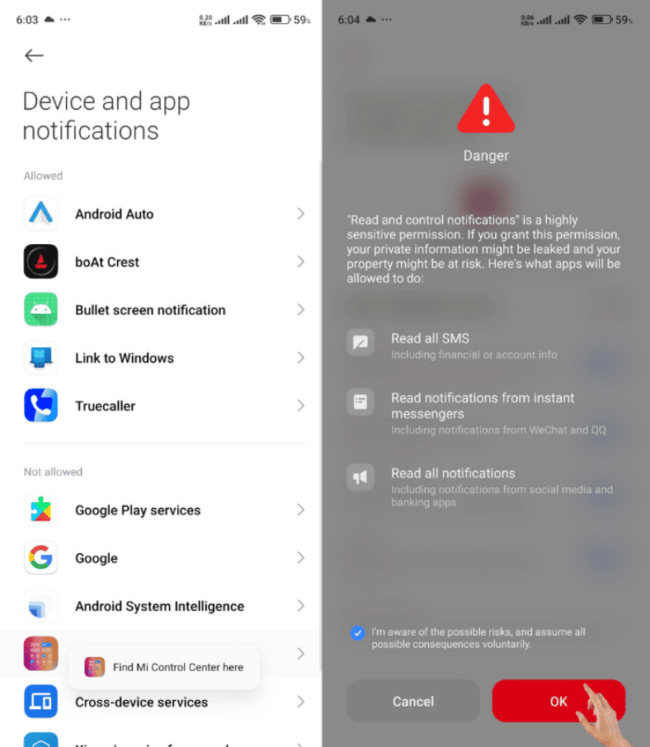 redmi 12 control center style not showing