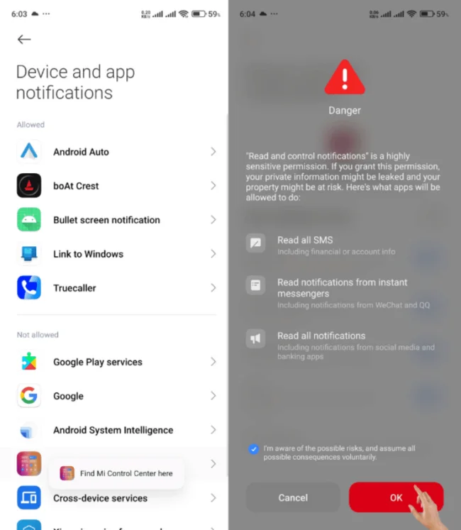 redmi 12 control center style not showing