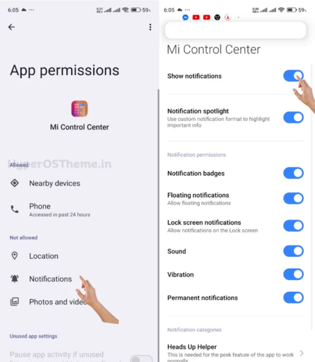 how to change control center in hyperos