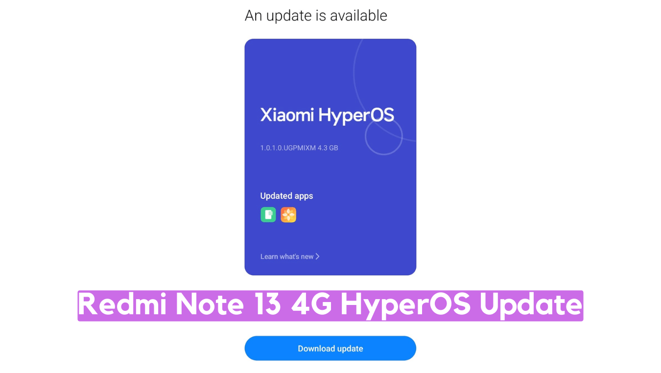 Redmi Note 13 4G HyperOS Update Download ‘sapphire’