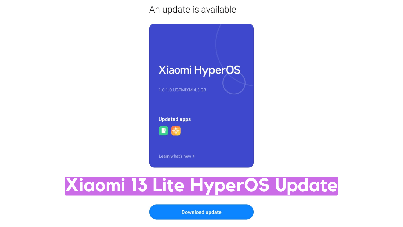 Xiaomi 13 Lite HyperOS Update Download ‘ziyi’