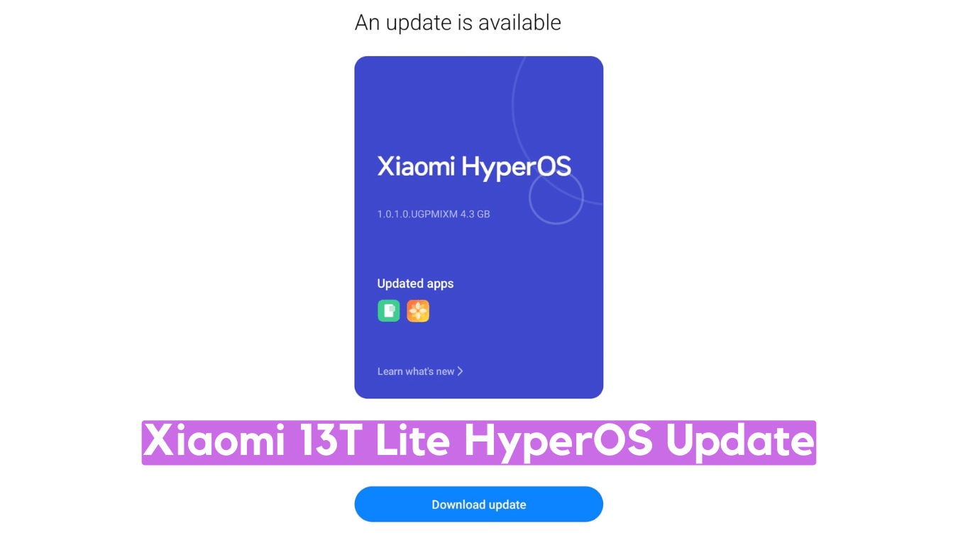 Xiaomi 13T Lite HyperOS Update Download ‘ziyi’